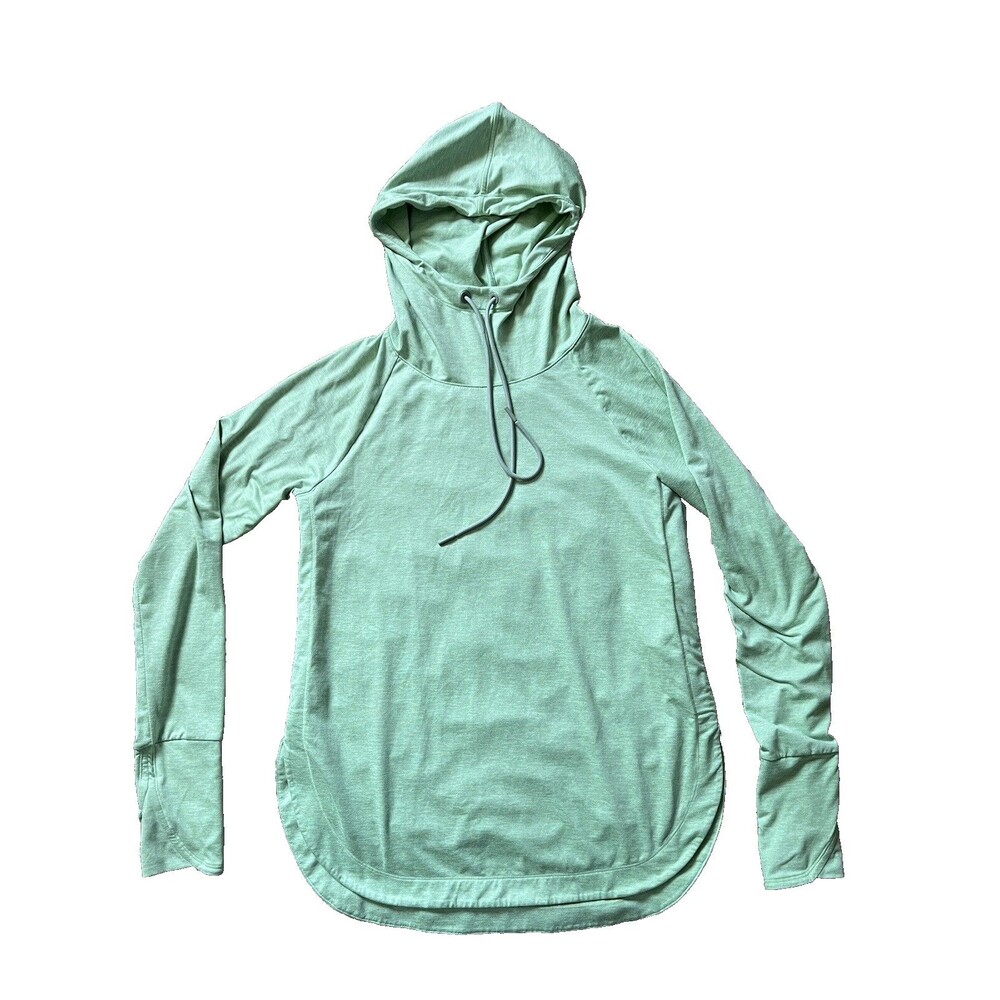 Athleta Womens Green Uptempo ScubaNeck Hoodie Pullover Performance Lightweight S